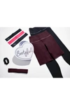 Bootyful Leggings & Shorts 5-piece Workout Gift Set In Rosewood/rosewood/bl