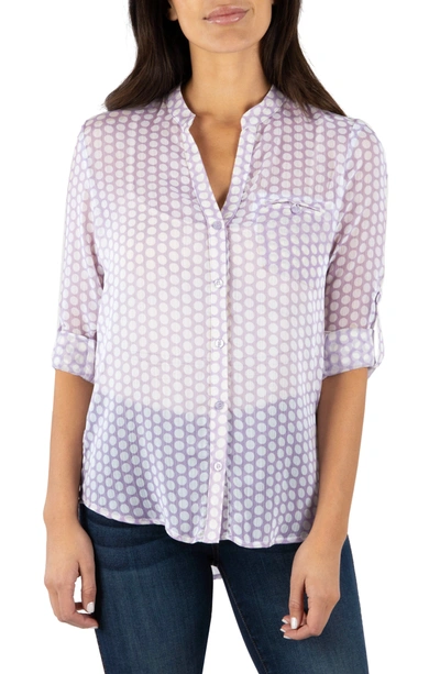 Kut From The Kloth Jasmine Top In Happy Dots-lilac