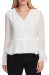 Vince Camuto Women's Flutter Cuff Button Front Blouse In New Ivory