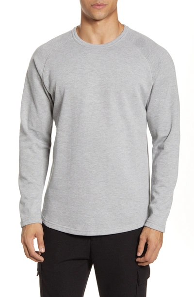 Acyclic Long Sleeve Knit Slim Raglan T-shirt In Light Grey