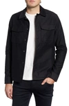 Acyclic Slim Pocket Shirt Jacket In Charcoal