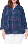 Curves 360 By Nydj Perfect Blouse In City Line Plaid