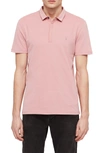 Allsaints Brace Slim Fit Solid Polo In Moth Pink