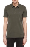 Allsaints Brace Slim Fit Solid Polo In Mine Green