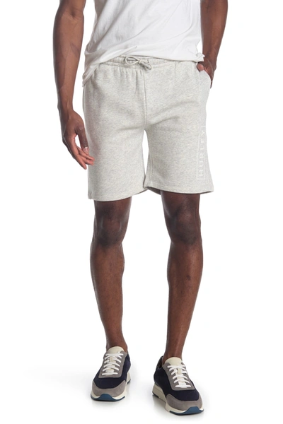 Hurley Boxed Logo Fleece Shorts In Grey/grey