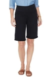 Nydj Briella Cuffed Denim Bermuda Shorts In Black In Black