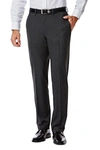 Haggar Men's Premium Comfort Straight-fit 4-way Stretch Wrinkle-free Flat-front Dress Pants In Chcoal Htr