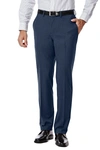 Haggar Cool Right Performance Flex Classic Fit Flat Front Pant In Blue