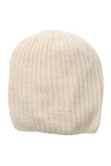 Portolano Rib Knit Cashmere Beanie In Yogi Ivory