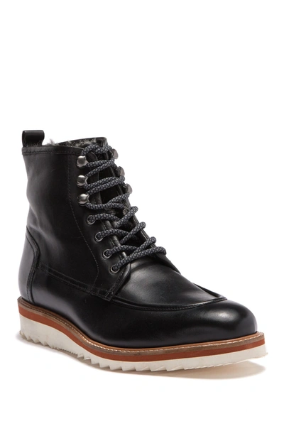 Vintage Foundry Jimara Leather Faux Fur Lined Boot In Black
