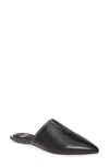 Paige Alia Snake Embossed Mule In Black