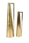 Willow Row Gold Modern Tapered Pitcher Vase 2-piece Set