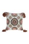 Parkland Collection Heather Transitional White Throw Pillow In White