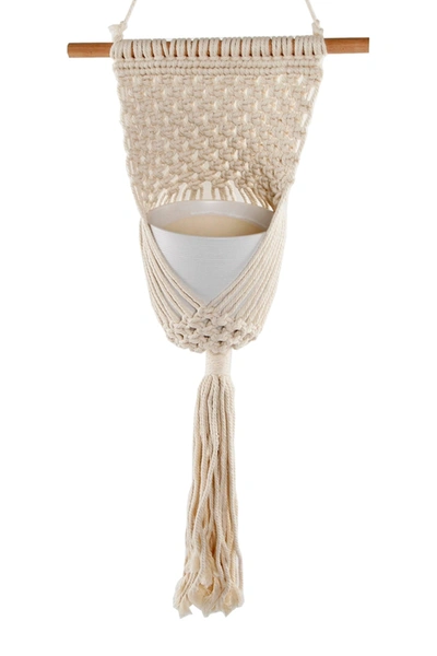 Flora Bunda 33" Macramé Plant Hanger In White