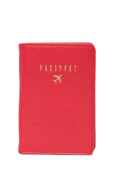 Aimee Kestenberg Leather Passport Holder In Cherry Red