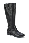 White Mountain Footwear Loyal Tall Faux Leather Riding Boot In Black