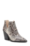 Vince Camuto Gigietta Snakeskin Embossed Bootie In Ash Multi Embossed Leather