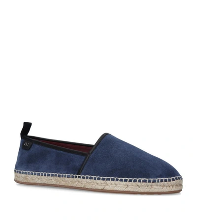 Dolce & Gabbana Leather-trimmed Suede Espadrilles In Blue