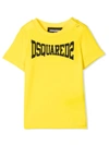 DSQUARED2 YELLOW COTTON T-SHIRT,DQ0168D00MVB DQ205