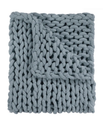 American Heritage Textiles Chenille Knitted Throw, 40" X 50" In Aqua