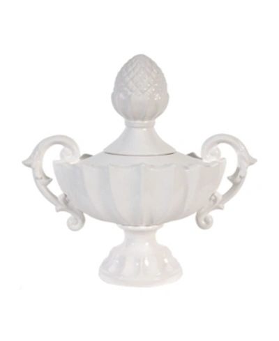 Ab Home Nera Porcelain Decorative Handled Jar, Medium