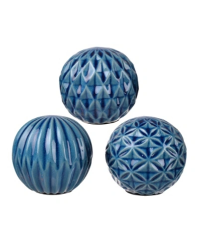 Ab Home Marbleized Ball Accents Patterned, Set Of 3