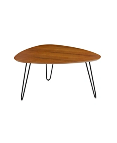 Walker Edison 32" Mid-century Hairpin Leg Wood Coffee Table - Walnut In Brown
