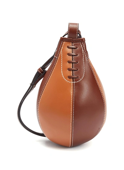 Jw Anderson Punch Small Panel Leather Bag In Brown