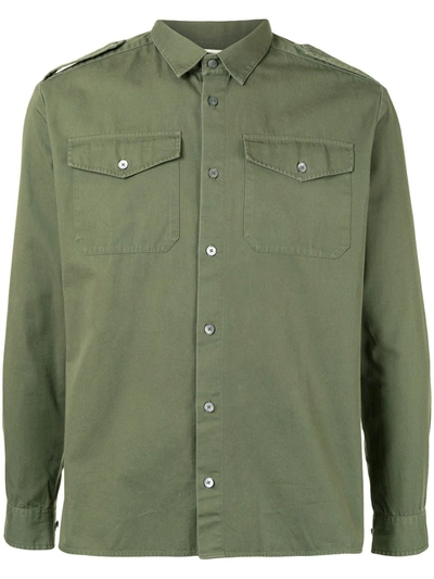 Kent & Curwen Flap Pocket Military Shirt In Green