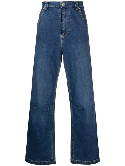 Msgm Five-pocket Wide-leg Jeans In Blue