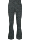 THEORY RIBBED-KNIT FLARED TROUSERS
