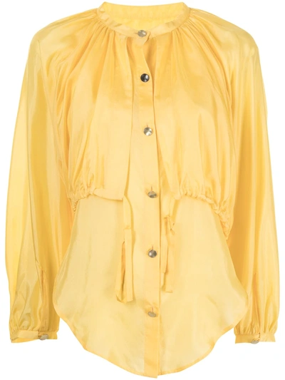 Eudon Choi Tie-fastening Long-sleeve Blouse In Yellow