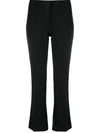 Pt01 Cropped Flared Tailored Trousers In Black