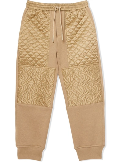 Burberry Teen Quilted Track Pants In Neutrals