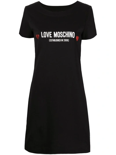 Love Moschino Logo-print Jersey Dress In Black