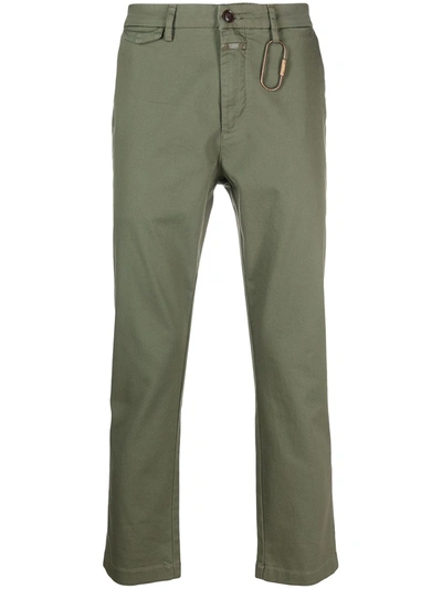 Closed Carabiner-embellished Straight-leg Trousers In Green