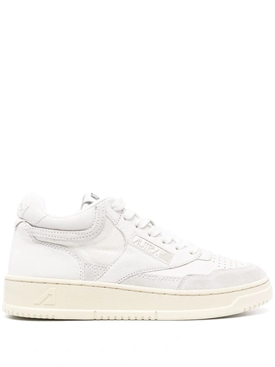 Autry Logo Detail Mid-high Trainers In White