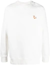 Maison Kitsuné Chillax Fox Patch Classic Sweatshirt In White