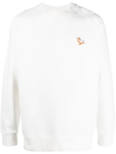 Maison Kitsuné Chillax Fox Patch Classic Sweatshirt In White