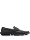BALLY PABLON PEBBLED LEATHER LOAFERS
