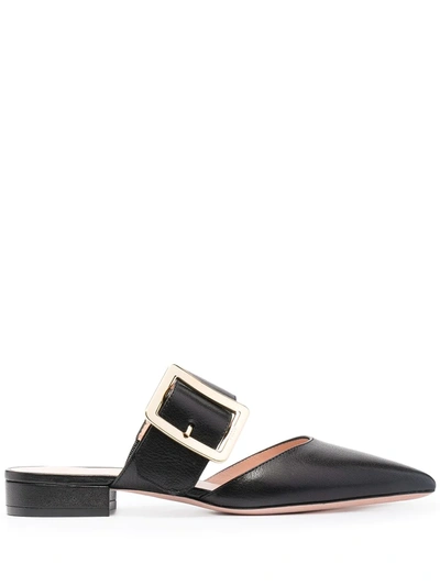 Bally Jemina Buckled Leather Mules In Black