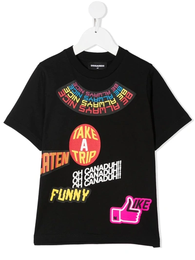 DSQUARED2 MULTI ICON-PRINT T-SHIRT