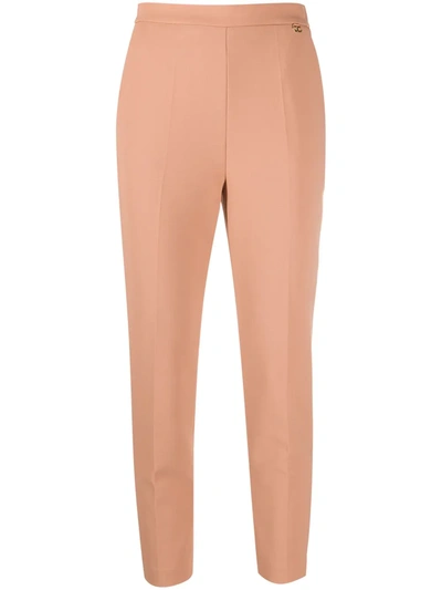Elisabetta Franchi Cropped Skinny Trousers In Pink