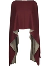 Valentino Draped Cropped Poncho In Red
