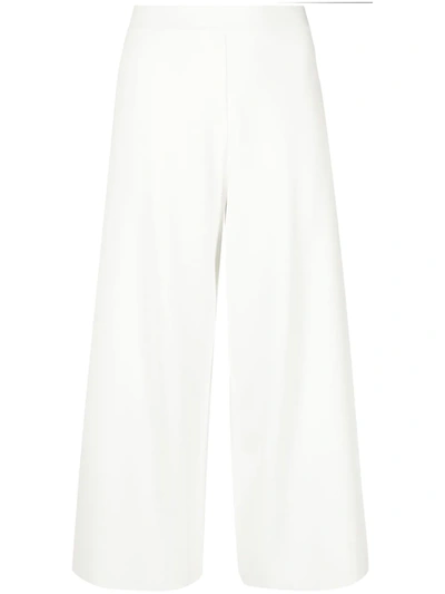 Stella Mccartney Side-slit Cropped Trousers In White