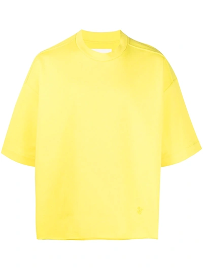 Jil Sander Embroidered-logo Cotton T-shirt In Yellow