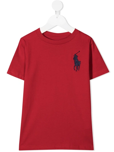 Ralph Lauren Kids' Logo Crew-neck T-shirt In Red