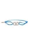 VALENTINO GARAVANI VALENTINO VLOGO SIGNATURE PAVE CORD BRACELET,VW2J0F81YAB