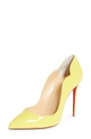 Christian Louboutin Hot Chick 100mm Patent Red Sole High-heel Pumps In Yellow