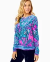 LILLY PULITZER WOMEN'S RAMI VELOUR SWEATSHIRT IN BLACK SIZE X-LARGE - LILLY PULITZER,007127